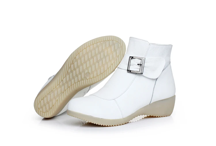 Бесплатная доставка модные удобные женские ботинки из натуральной кожи зимняя