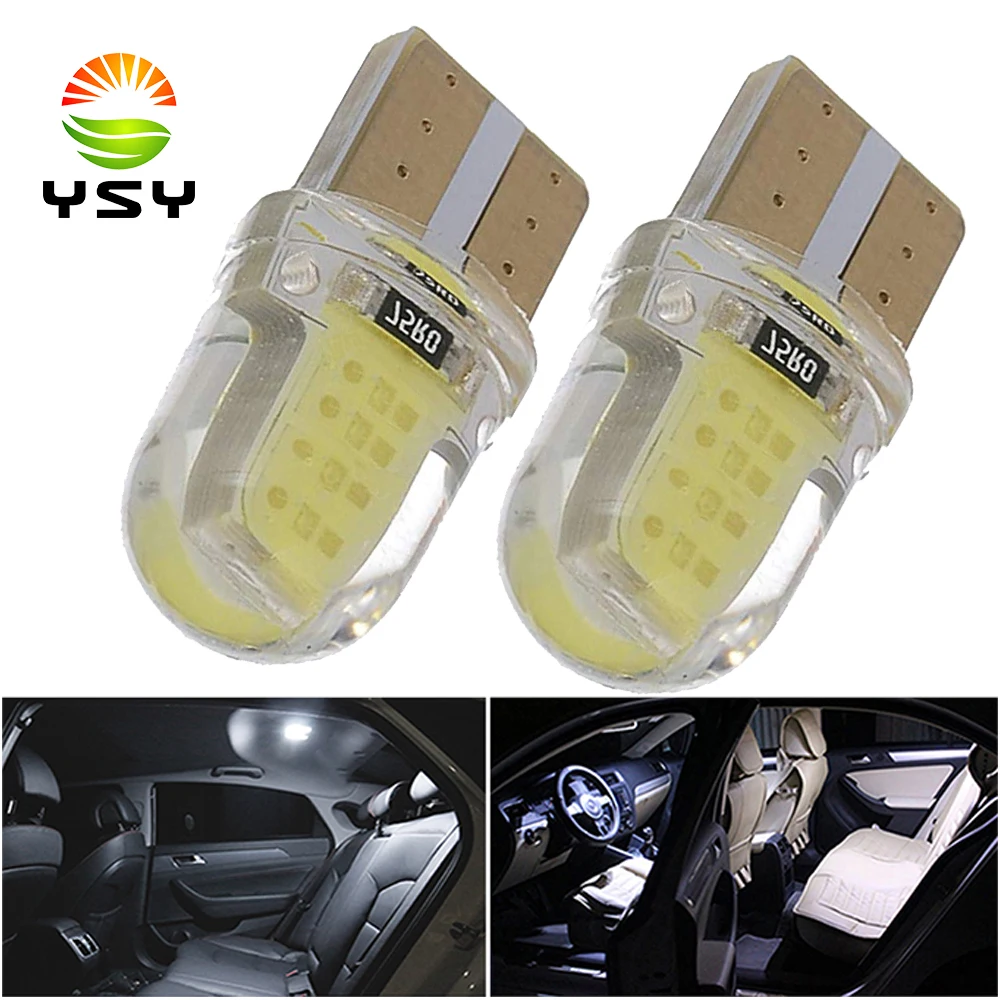 YSY 200x led w5w белые лицензионные лампы T10 LED W5W 194 168 COB 8SMD светодиодные парковочные