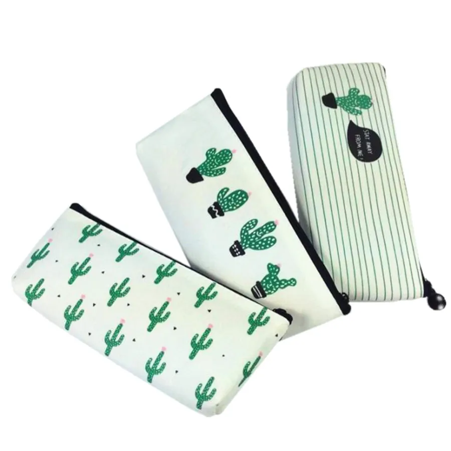 1 шт./лот новинка классный винтажный пенал на молнии кактуса Холщовая Сумка