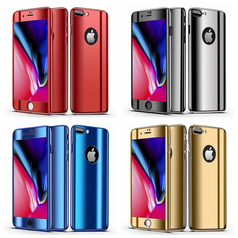 Зеркальный защитный чехол для iphone XS Max 6 s Plus 5 блестящий XR X 10 7 8 чехлы 360|Бамперы| |