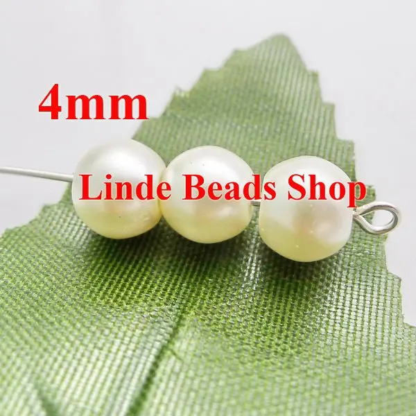 

1100pcs/lot 4mm glass pearl beads christmas ornament loose round beads for jewelry, decoration, milky-white colour GP04002