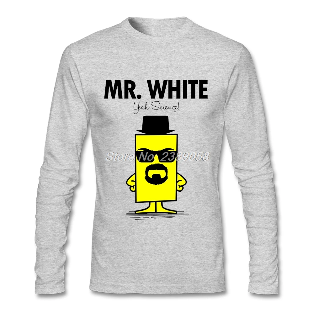 Новое поступление Мужская футболка с длинным рукавом Mr White эластичная роскошная