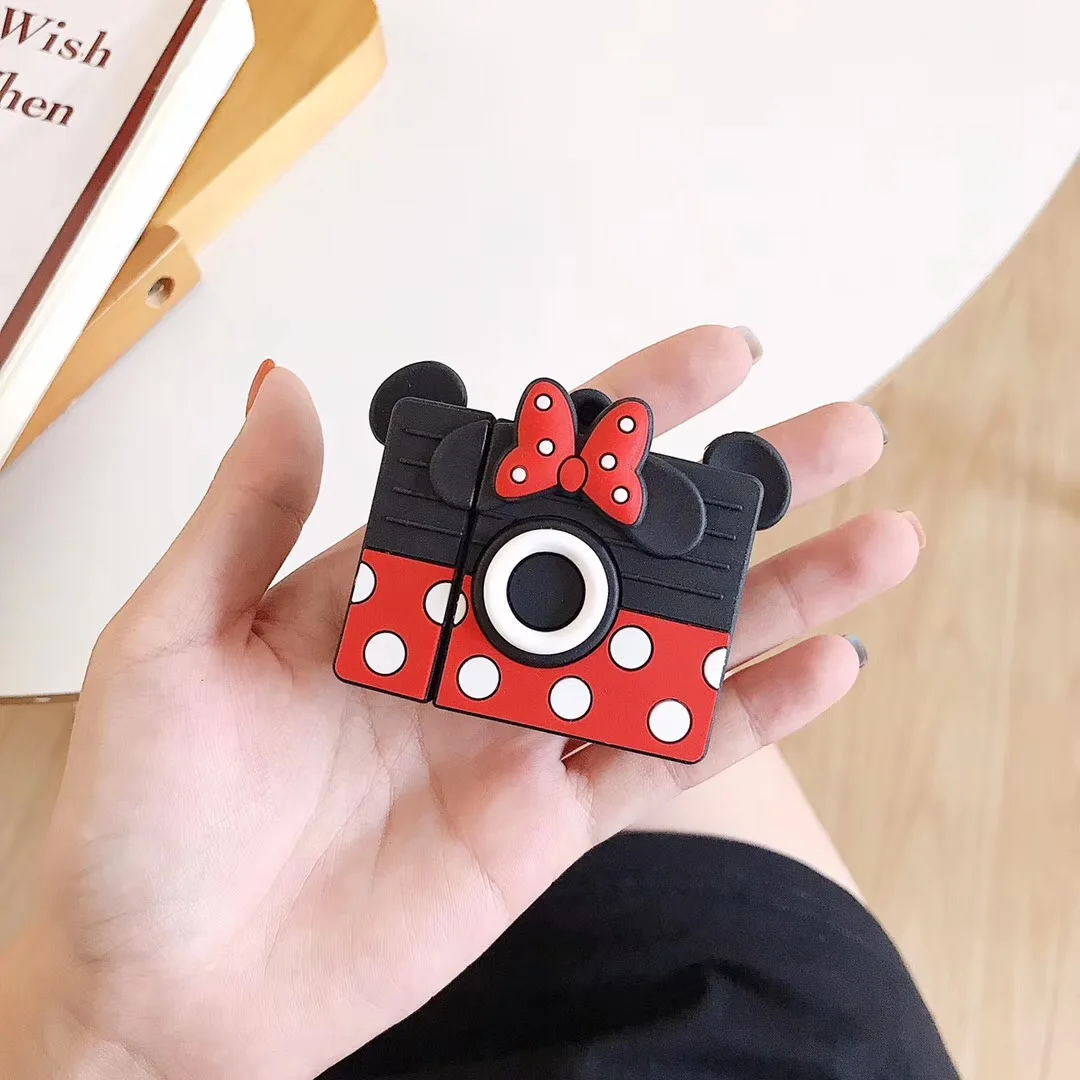 Мягкий силиконовый чехол с 3d камерой Минни для Apple Airpods милая мультяшная кукла