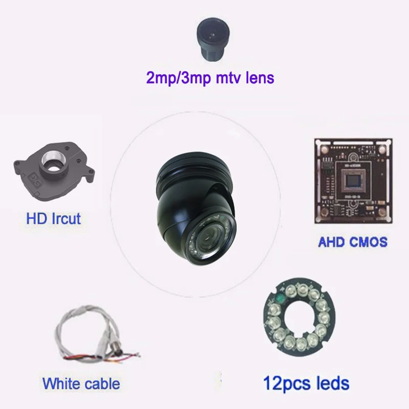 Камера Безопасности AHD 1080P 720P 960P черный цвет Мини купольная камера ИК фильтр 12 ИК led 15 м ИК расстояние открытый водонепроницаемый
