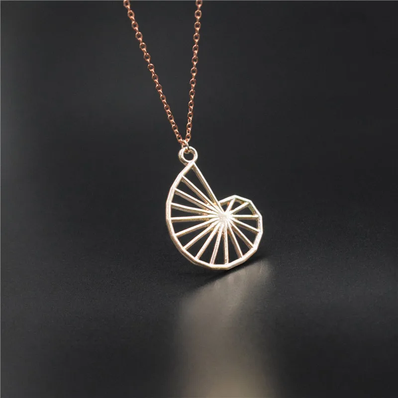4 Colors Theodorus spiral pendant necklaces- math jewelry- geometry charm necklaces