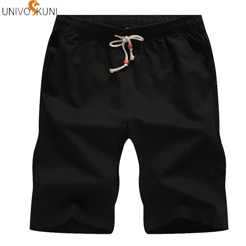 UNIVOS KUNI летние новые модные шорты для мужчин облегающие Короткие повседневные однотонные мужские шорты размера плюс M-5XL мужские шорты Q596