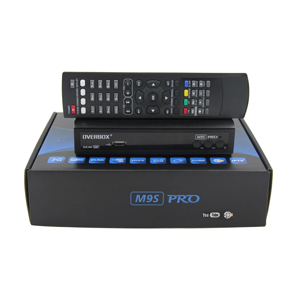 OVERBOX M9S PRO DVB-S2 спутниковый ресивер рецепторов Поддержка PowerVu BissKey подарок cccam Youtube 1080 P HD цифровой медиаплеер