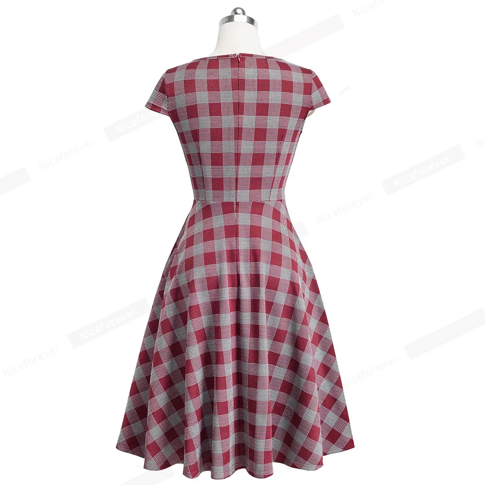 Хорошее-forever Ретро 1950-х цветочный принт с круглым вырезом vestidos трапециевидные женские расклешенные вечерние летние платья btyA009