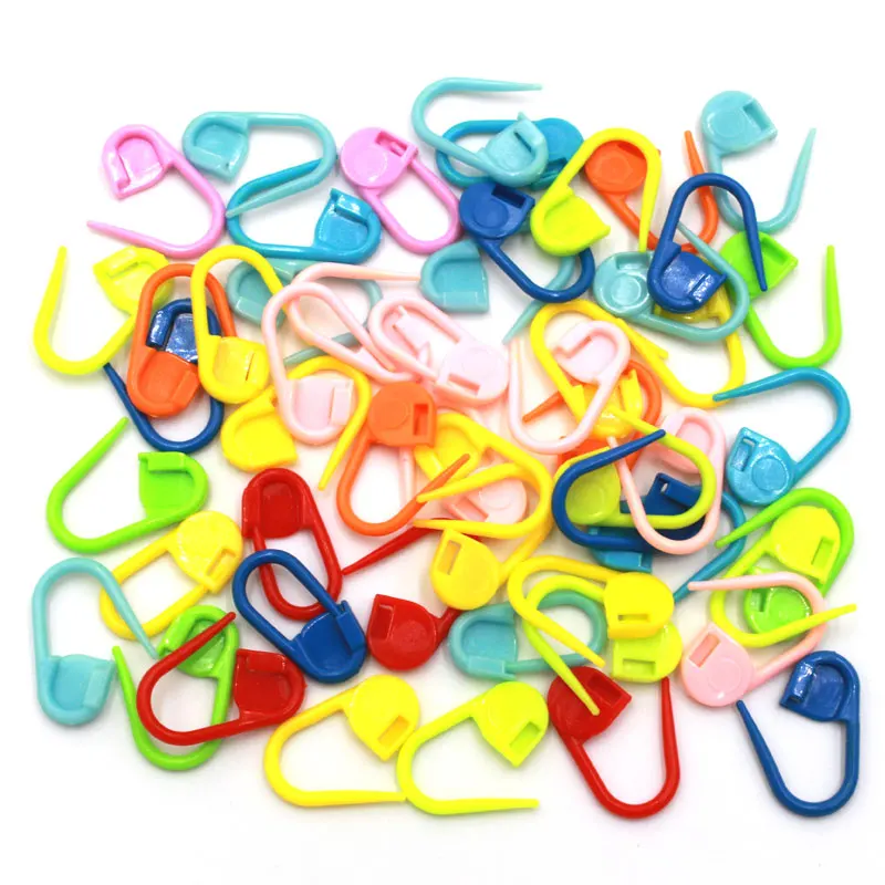 

50/100pcs Mix Color Plastic Marker Holder Knitting Clip Ring Hook Crochet Locking Stitch Marker Needlework Sewing Supplies