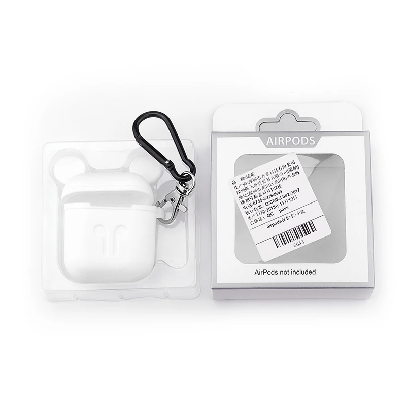 Чехол для наушников Подходит для airpods чехол милый мультфильм мики Силиконовый чехол Скольжение / предотвращения столкновений - Цвет: Белый