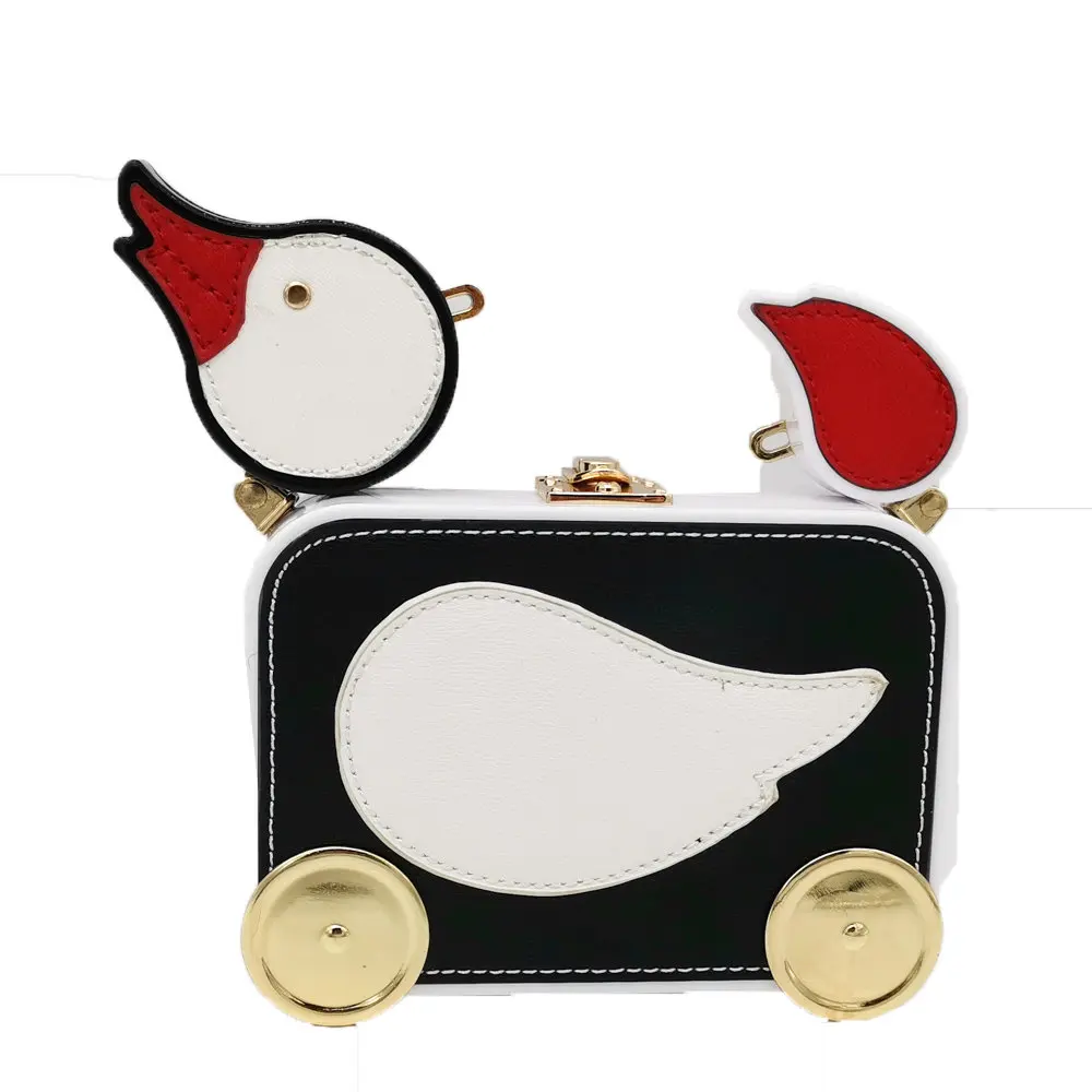 White Duck Boutique De FGG Краб \ кошка \ утка \ Собака \ Слон \ КИТ Женские повседневные сумки через плечо женская маленькая сумка через плечо Сумочка через плечо на цепочке - Цвет: White Duck