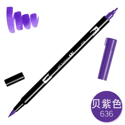636 1 шт. TOMBOW AB-T Япония 96 цветов две головки художественная кисть ручка маркер Профессиональный водный маркер ручка живопись школьные принадлежности - Цвет: 636