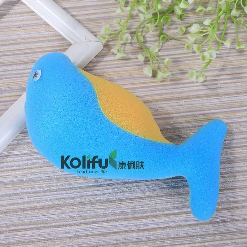 Kolifu 1 шт. Мочалка для ванны, Мочалка для душа, очищающая сетка для тела, Нейлоновая губка, богатые пузыри, Мочалка для тела, Массажная Мочалка для душа KLF021 - Color: 1pcs fish-2