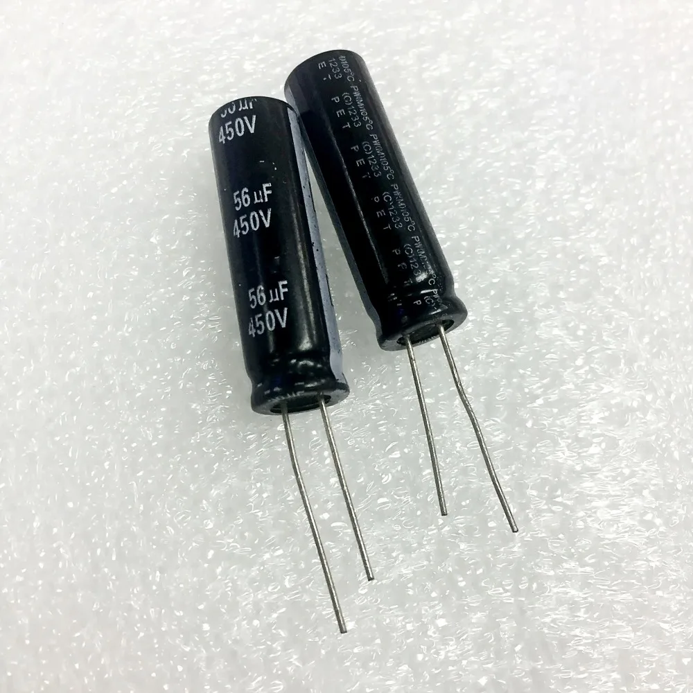 Алюминиевый электролитический конденсатор 450V56UF 56 мкФ 450v 12x40 мм|electrolytic capacitors|aluminum