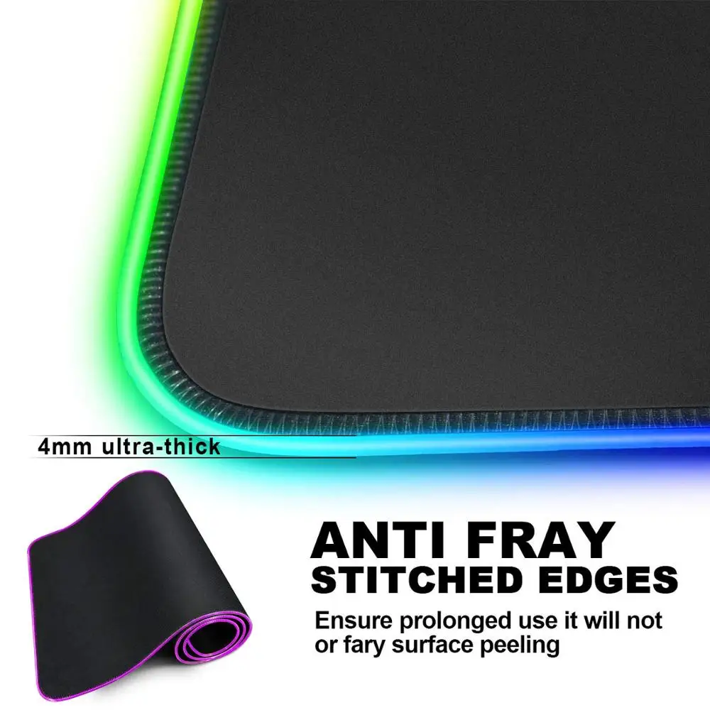 RGB игровой коврик для мыши большой толстый Расширенный светодиодный с