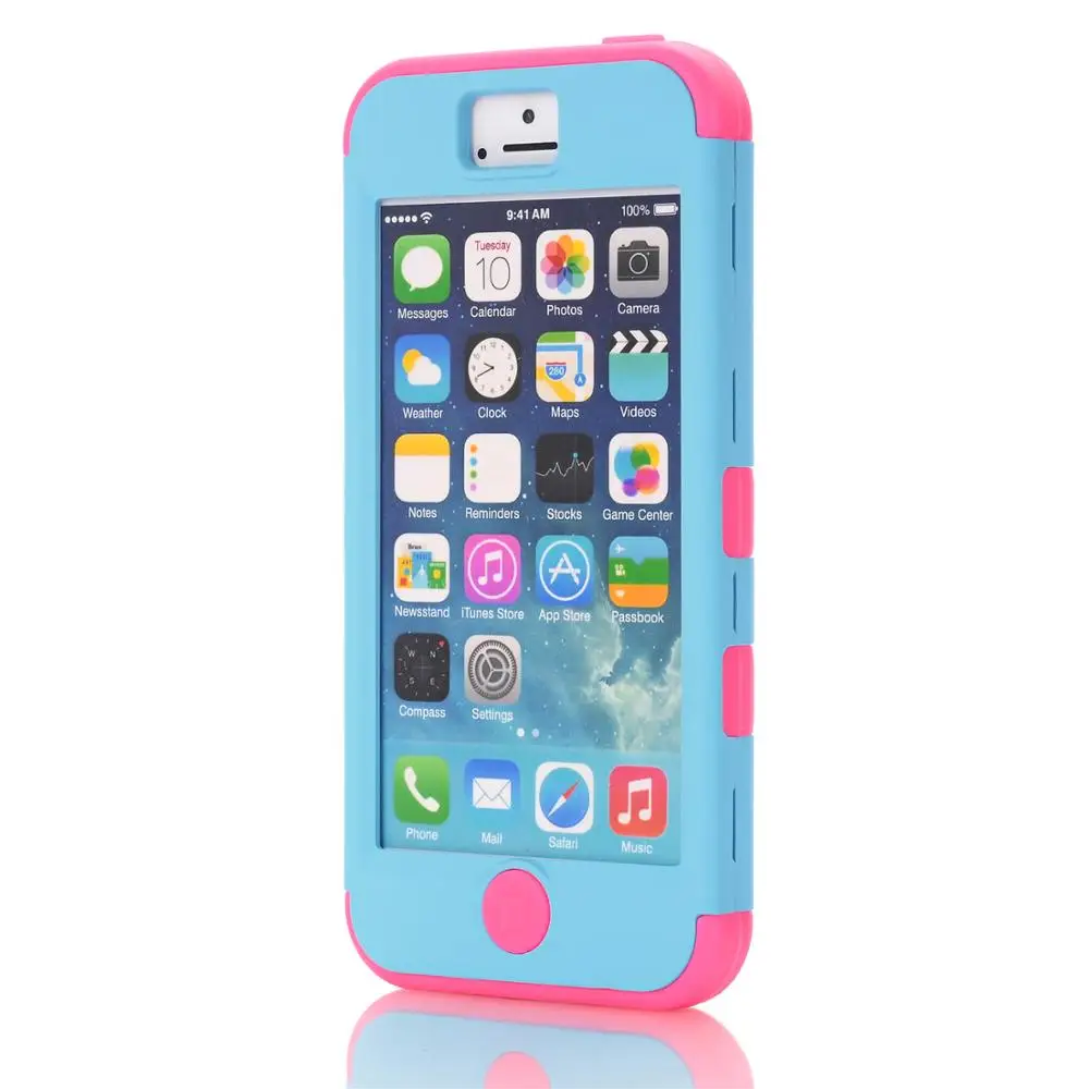 Шок Пыли Защитной Оболочки Чехол для IPhone 5C Красивые Цветные Силиконовые Рукава 3