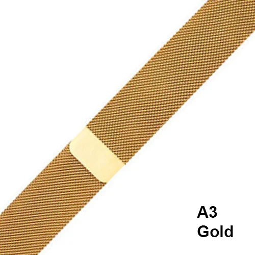IWO 8 Миланский ремешок для Apple Watch band Loop 44 мм/40 мм/38 42 мм браслет из нержавеющей стали наручный ремешок магнитная пряжка - Цвет: A3 Gold