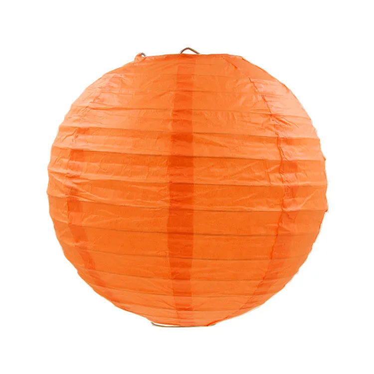 Orange Red 10-15-20-25-30-35-40 см китайский бумажный фонарик Новогоднее украшение свадебные Помолвочные вечерние декоративные бумажные шары лампы для спальни - Цвет: Orange Red