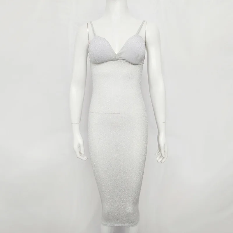 NuoJin высокое качество пикантные глубоким v образным вырезом Vestidos Спагетти ремень
