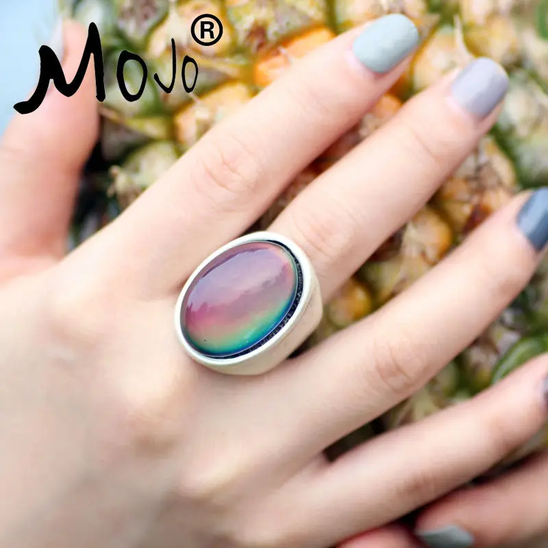 2 шт античные посеребренные Меняющие цвет кольца для настроения меняющие