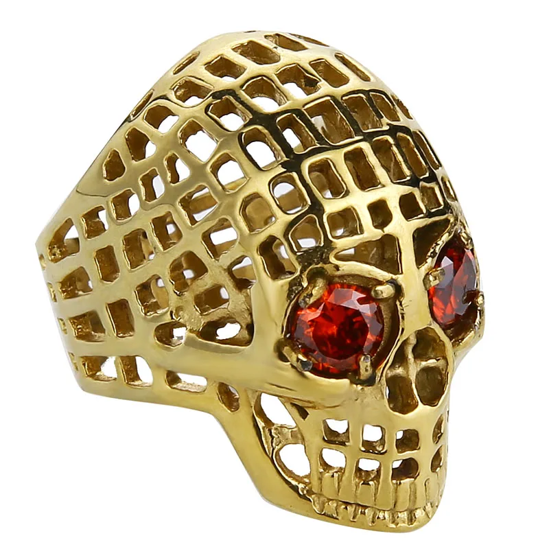 Valily мужское серебряное кольцо с красным глазом большое полое байкерское для