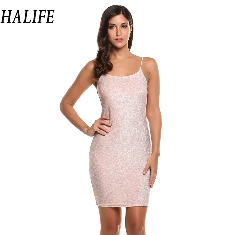 HALIFE женское сексуальное платье с открытой спиной и металлическими вставками