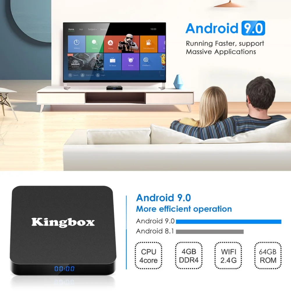 Leelbox Android 9 0 k4MAX tv Box 4G64G Rockchip RK3228 четырехъядерный 2 4 GWifi BT4.1 смарт поддержка ТВ
