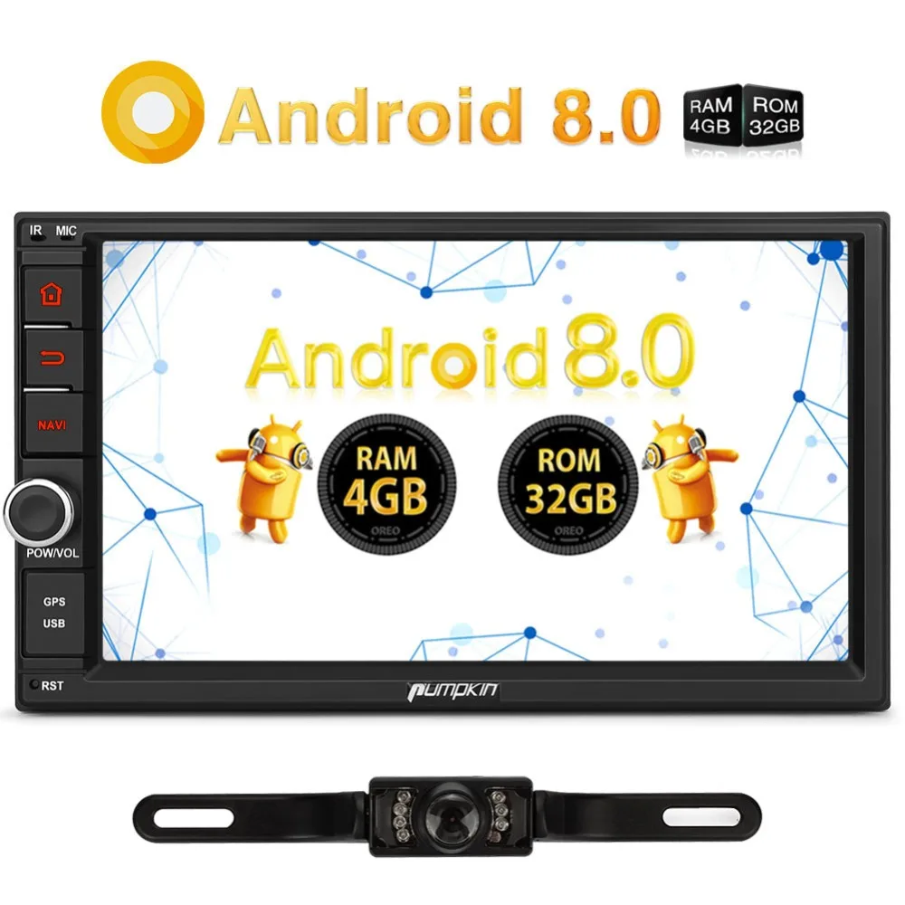 Тыква Восьмиядерный 4 Гб ОЗУ 32 ПЗУ Android 8 0 автомобильный радиоприемник 2 Din 7