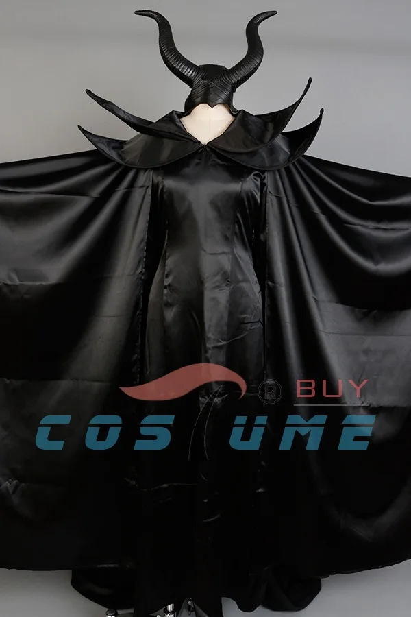 MALEFICENT Movie Angelina Jolie косплей костюмы для женщин Униформа Черное длинное платье костюмы на Хэллоуин полный комплект