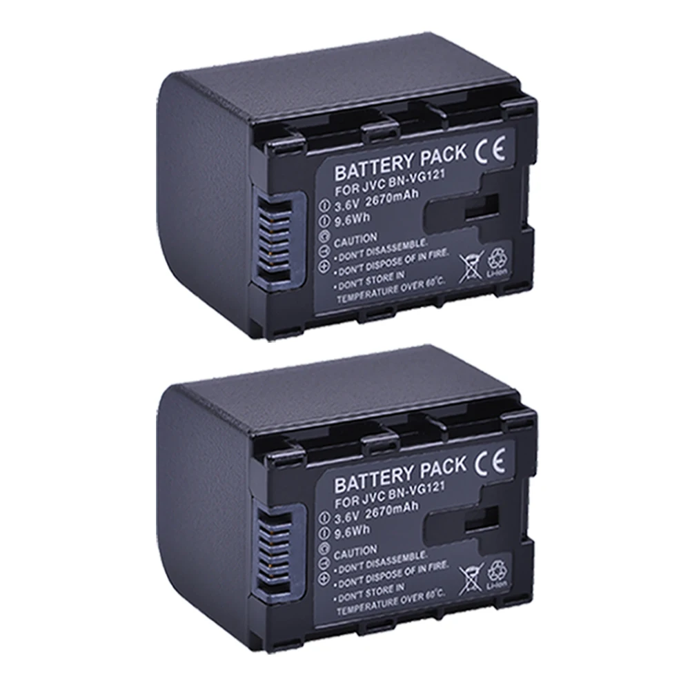 2 шт 2670mAh BN VG121 батареи для JVC GZ E10 E100 E15 E200 E205 E208 E220 E225 VG107 VG109|Цифровые аккумуляторы| |