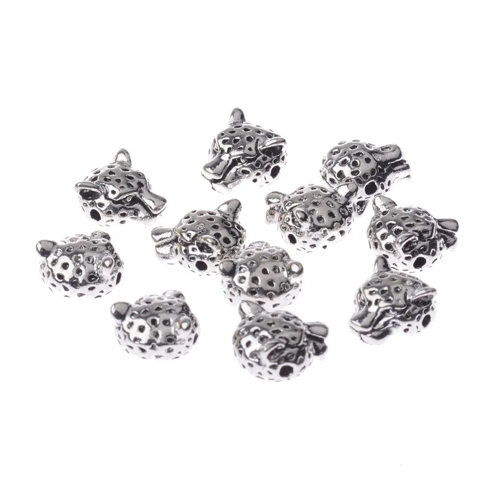 5 шт. оптовая продажа много золотых леопардовых головок сплав для мужчин шарм