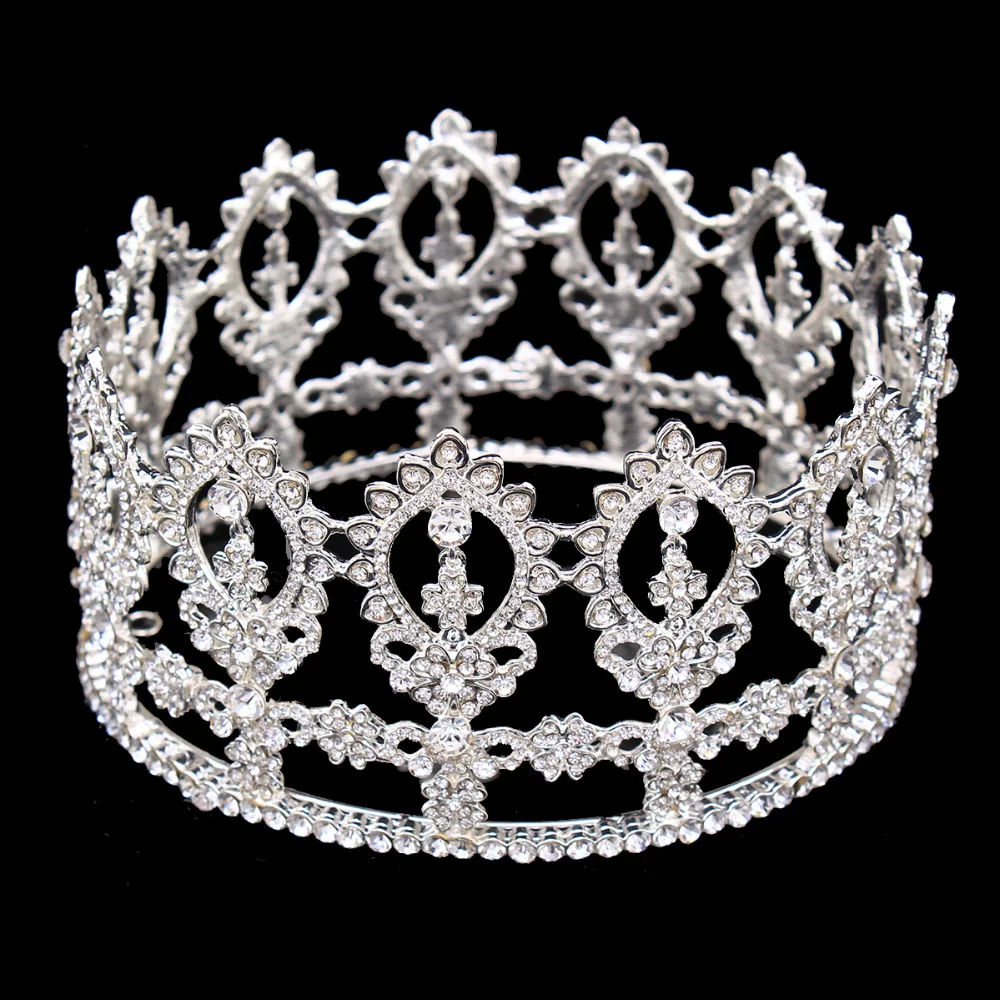 Круглые короны свадебная диадема из кристаллов винтажная Корона Свадебные