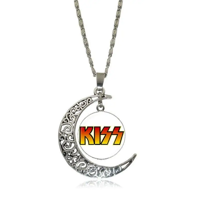 Ей эмалированная рок группа Kiss модное ожерелье ручной работы в форме Луны колье