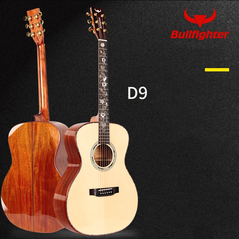 Bullfighter D9 41 дюймов производительность Акустическая гитара Закрытая Агатовая