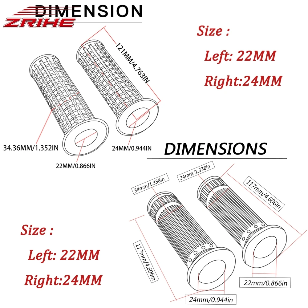 22 мм 24 мотоциклетные ручки для YAMAHA WR 250F 250X 250R XT250 YZ TW TTR 125 250 DT230LANZA DT 230 LANZA Super