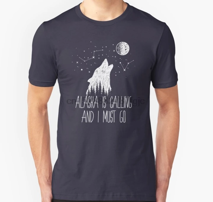 Мужская футболка с коротким рукавом Alaska is call and I must go Футболка женская
