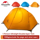 1,3 кг Naturehike палатка 20D силиконовые ткань сверхлегкий 1 человек двойные слои Алюминий стержень Пеший Туризм палатки 4 сезона с туристический коврик