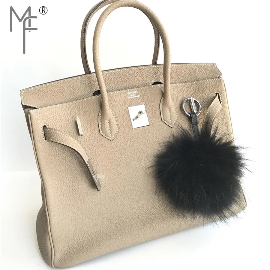 Магия Мех животных-Настоящее енота животных мяч pom Для женщин сумка кошелек Шарм