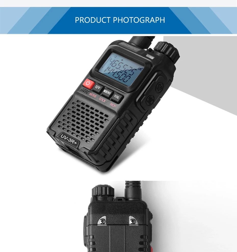 Baofeng UV-3R Plus портативная рация UHF VHF UV 3R+ CB радио VOX фонарик мини FM трансивер Ham Радио для охоты