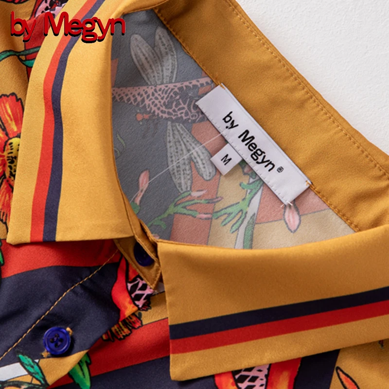 По Megyn летняя блузка женская мода Бабочка Цветочный змеиный принт блузки с