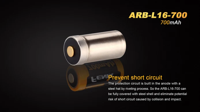 Перезаряжаемый литий ионный аккумулятор Fenix ARB L16 700 3 6 V 16340 700mAh 1 шт./лот|batteries