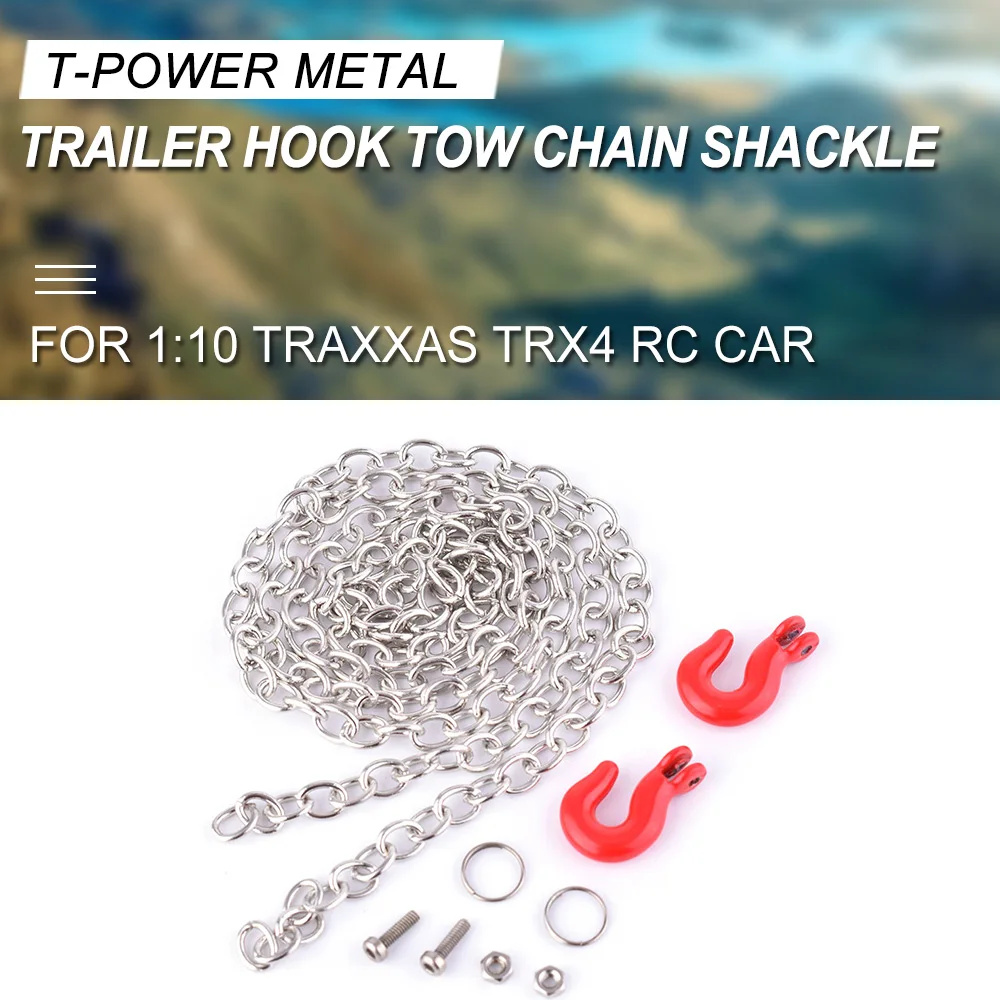 T-power 1:10 металлический прицеп крюк буксировочная цепь скоба провод для TRX4 осевой