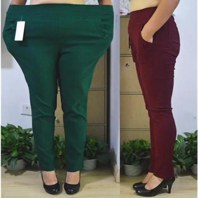 Clobee Для женщин брюки зимние Винтаж размера плюс XL-7XL высокие эластичные узкие брюки Для женщин высокие эластичные узкие облегающие брюки J257
