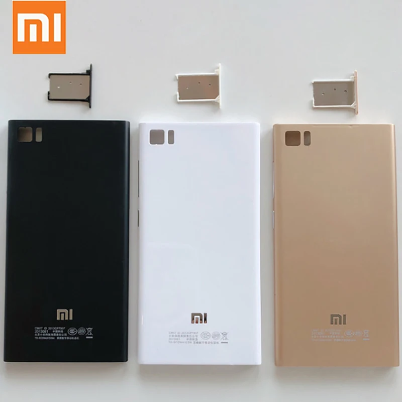WCDMA для Xiaomi 3 батарейный дверной Корпус Оригинальное качество задняя крышка чехол