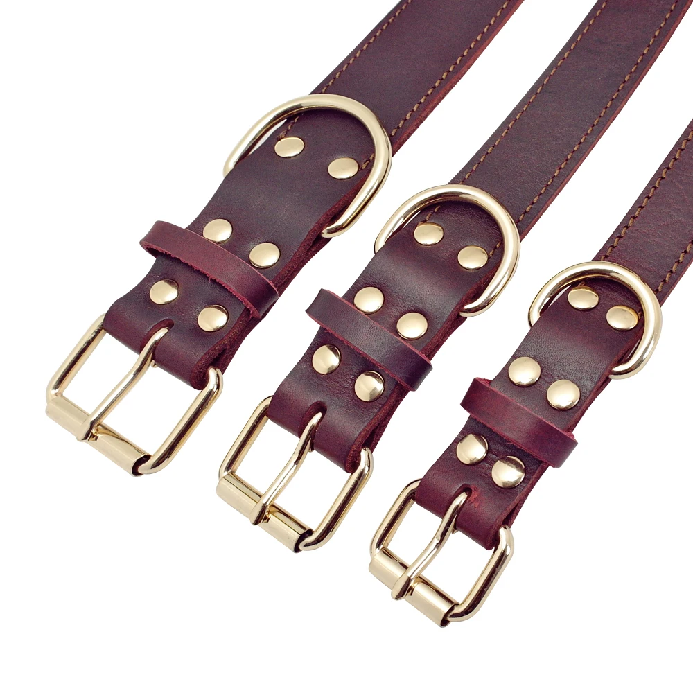 Ошейник для собак кожаный ошейники больших коричневый черный