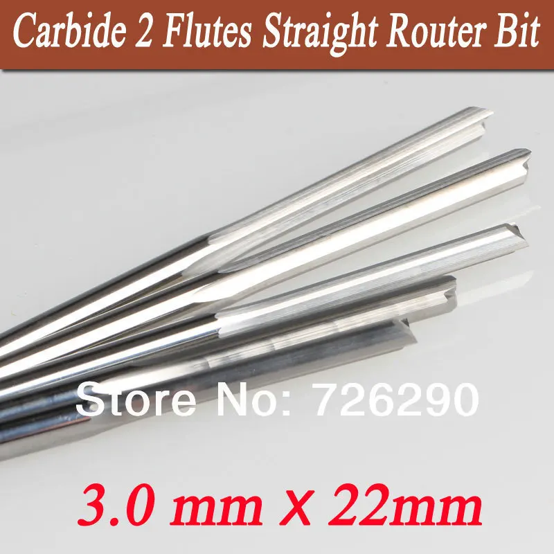 5 шт. 3,175*3,0*22 мм 2-х гранные прямые ножи фрезерные биты для ЧПУ-роутера по дереву, фанере и МДФ для столярных работ.