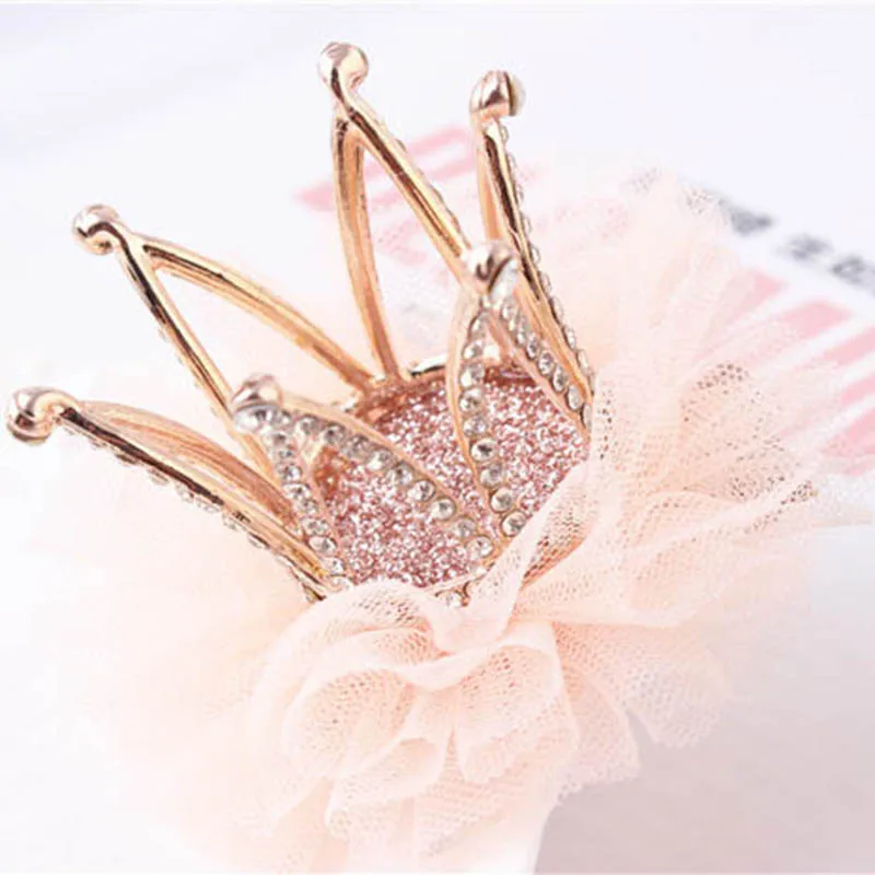 style 1 pink Новая модная шпилька для волос для маленьких девочек, сплав, цветок, корона, шпилька, принцесса, бутон, шелк, кристалл, заколка для волос для девочек, аксессуары для волос, головной убор - Цвет: style 1 pink
