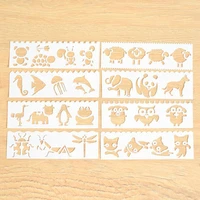 8pc stencil sheep elephant child painting template animal openwork scrapbooking album decorative coloring embossing supplies