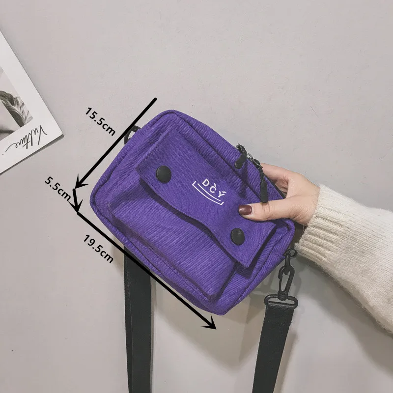 Женская новая Корейская Студенческая Повседневная холщовая сумка-мессенджер