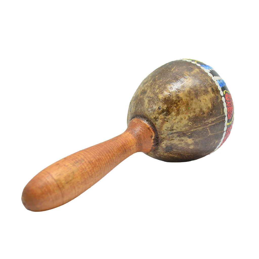 

Coconut Shell+Wooden Hand Painted Maraca Sand Shaker Sound of Rustling for Kids Musical Toys Birthday Gift